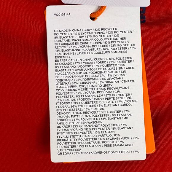 SUPERDRY Sport Bikini Brief Swimsuit Bottom Sz 6 Red Blue Colorblock Lined NWT - Picture 6 of 8